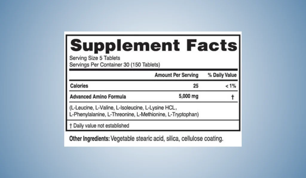 Advanced Amino Formula Ingredients