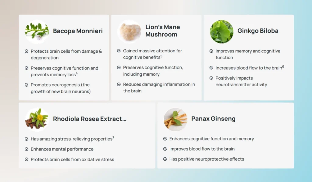 MemoShield Ingredients